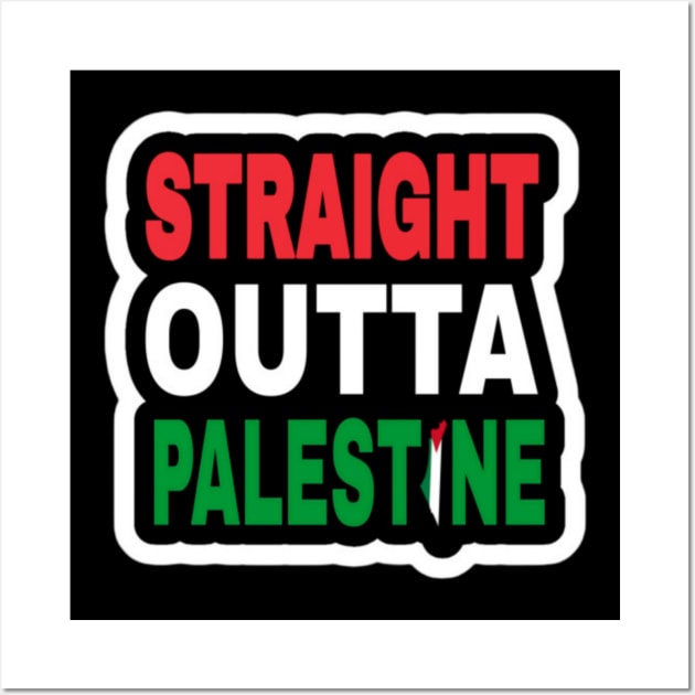 Straight Outta Palestine - Map - Sticker - Front Wall Art by SubversiveWare